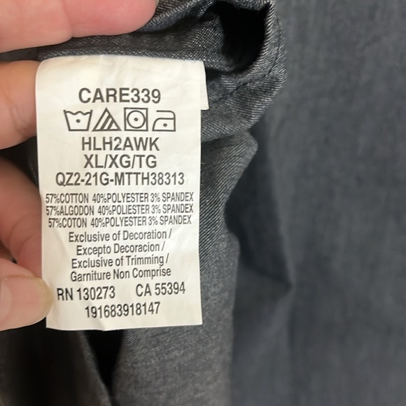 Wrangler All Day Comfort XL Men Gray Long Sleeve Mens Shirt Full Button - Picture 11 of 12